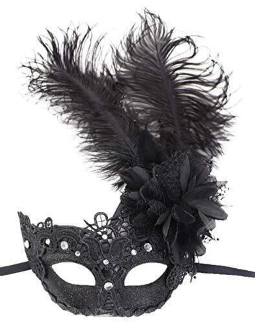 2719 Costume Mask Feather Masquerade Mask Halloween Mardi Gras Cosplay